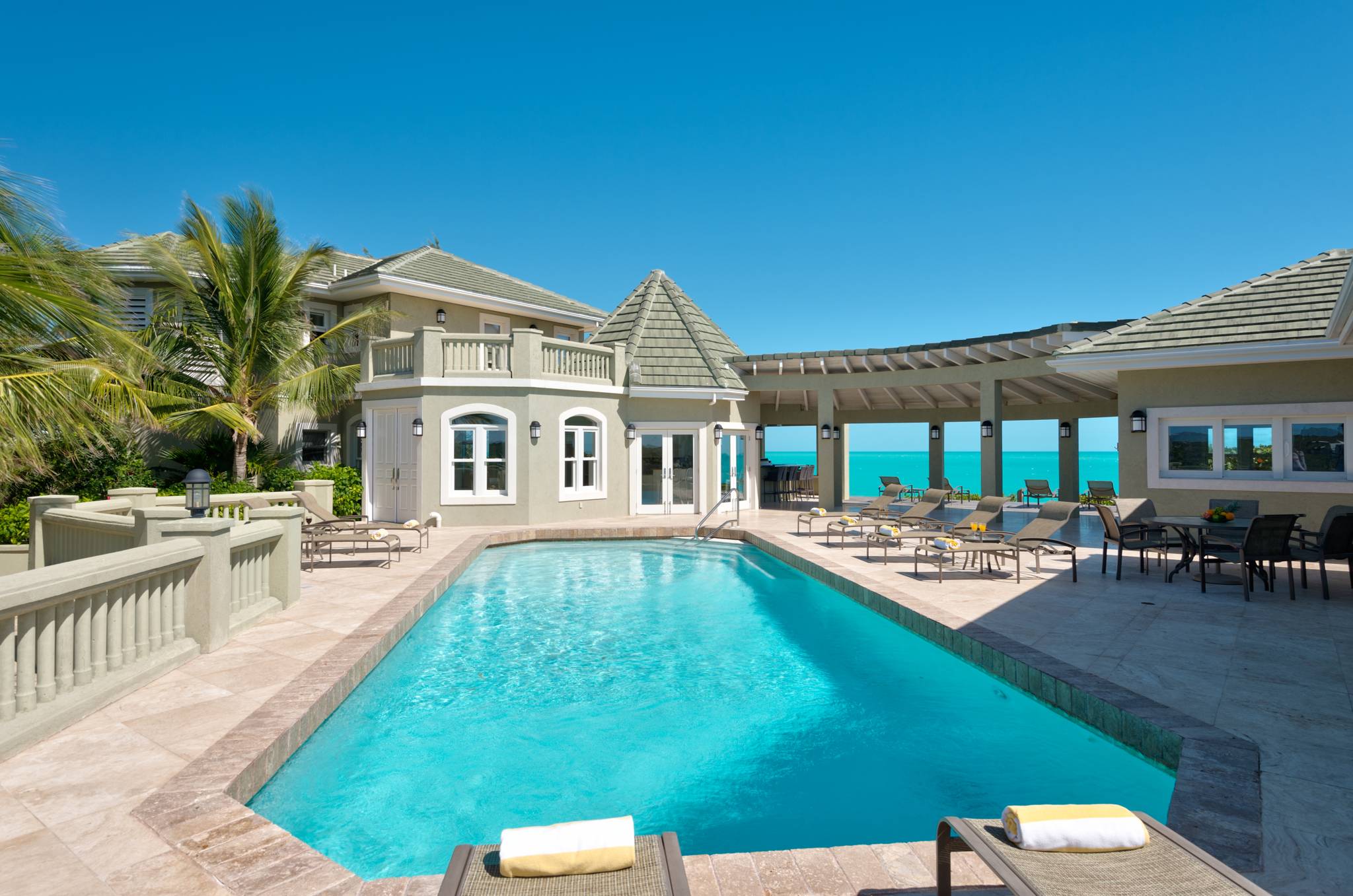 Casa Varnishkes a nine-bedroom beachfront villa on Long Bay Beach Providenciales